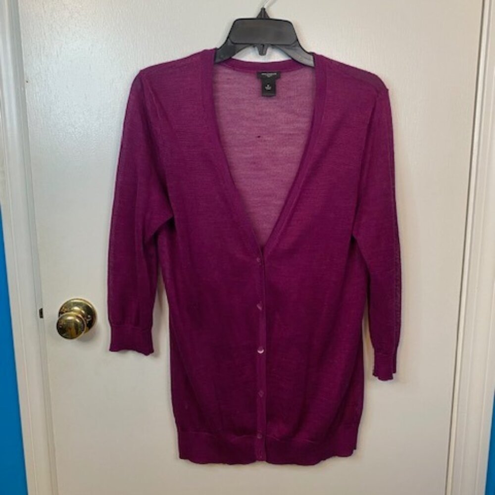 Ann Taylor Purple Long Sleeve Cardigan
